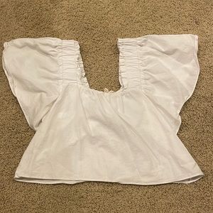 Crop white sleeve top